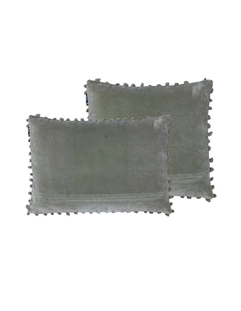 Coussin velours pompon  100% coton...