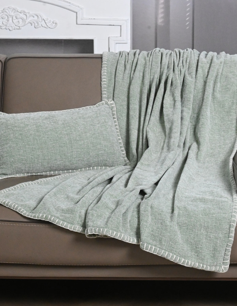 Plaid velours chenille 100% polyester...