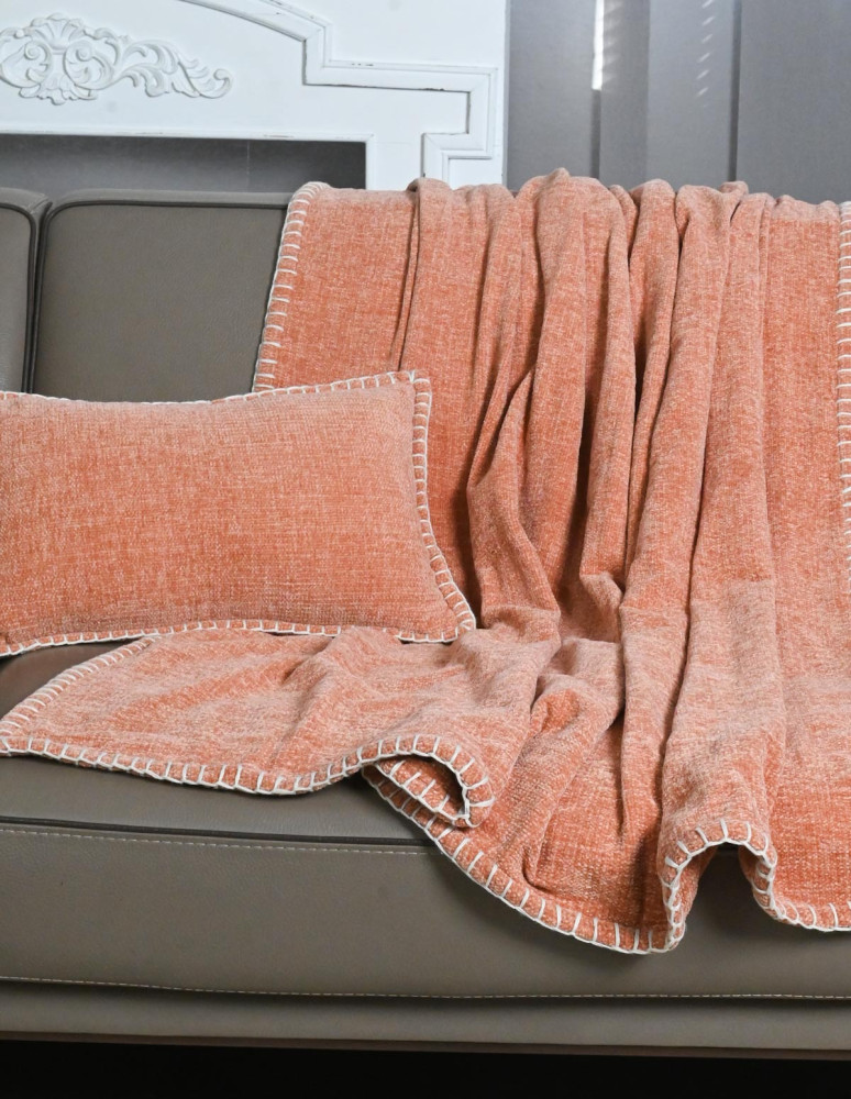 Plaid velours chenille 100% polyester...