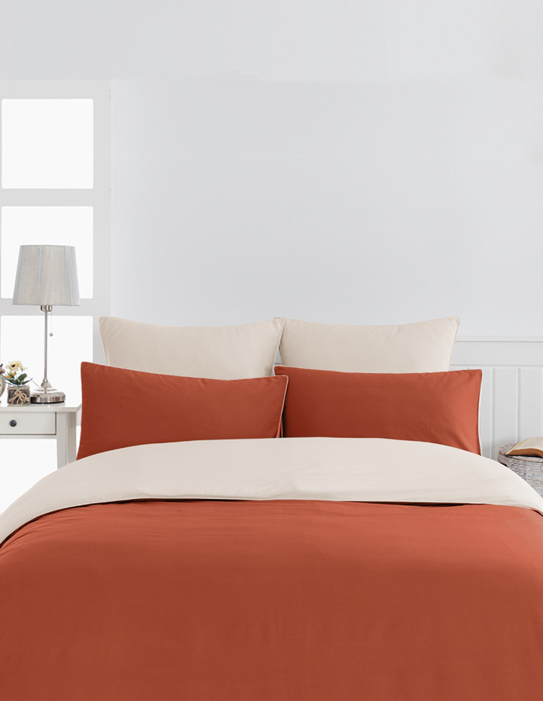 Housse de couette bicolore en percale...