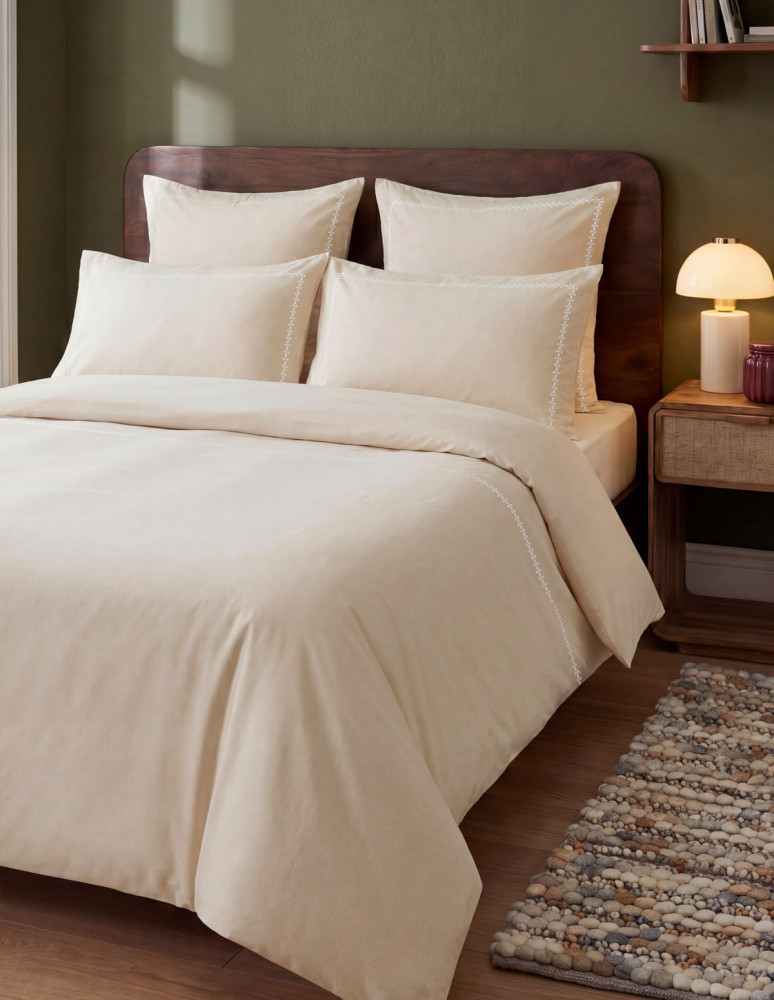 Housse de Couette Brodée Percale EASY...