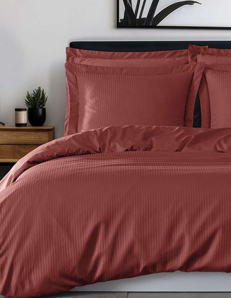 Housse de couette rayée réversible en...